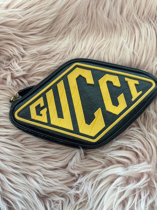 Gucci Other - Gucci Black and Yellow patent leather wristlet